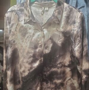 Womens Pink/Black Silk Feel Blouse